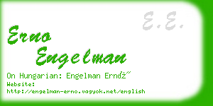 erno engelman business card